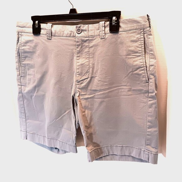 J. Crew Shorts Men 34W Light Blue/Gray Flex Chino Flat Front 9" Golf Preppy - Picture 3 of 8